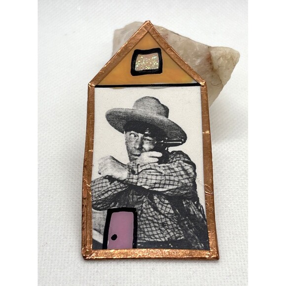 Vintage Louis Recchia Denver Artist Signed Whimsical‎ Handmade Pin Brooch Funky - Picture 1 of 9